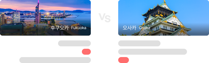 최저가 비교 후쿠오카 VS 오사카