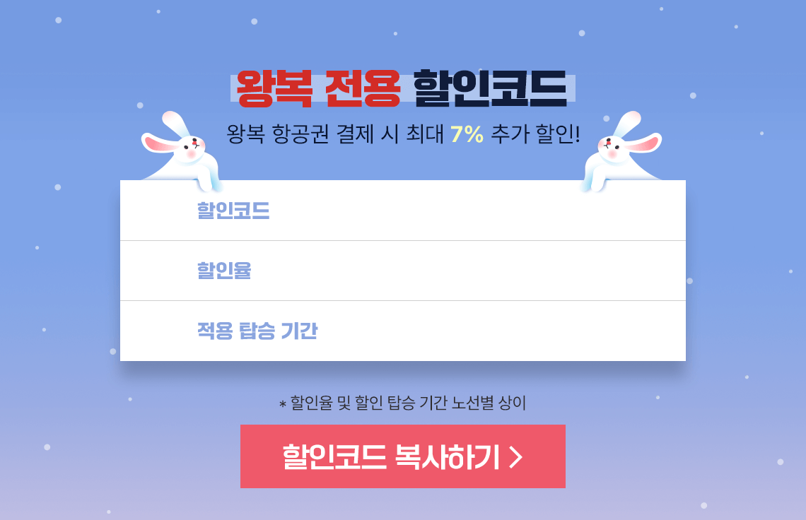 왕복전용할인코드