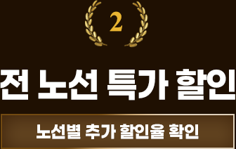 ② 전 노선 특가 할인 (노선별 추가 할인율 확인)