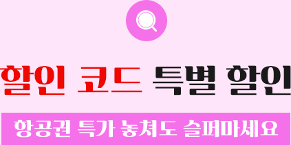 할인 코드 특별 할인(항공권 특가 놓쳐도 슬퍼마세요)