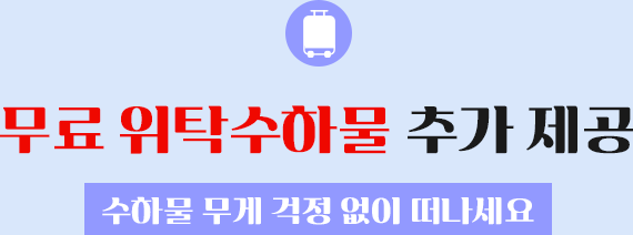 무료 위탁 수하물 추가 제공(수하물 무게 걱정 없이 떠나세요)