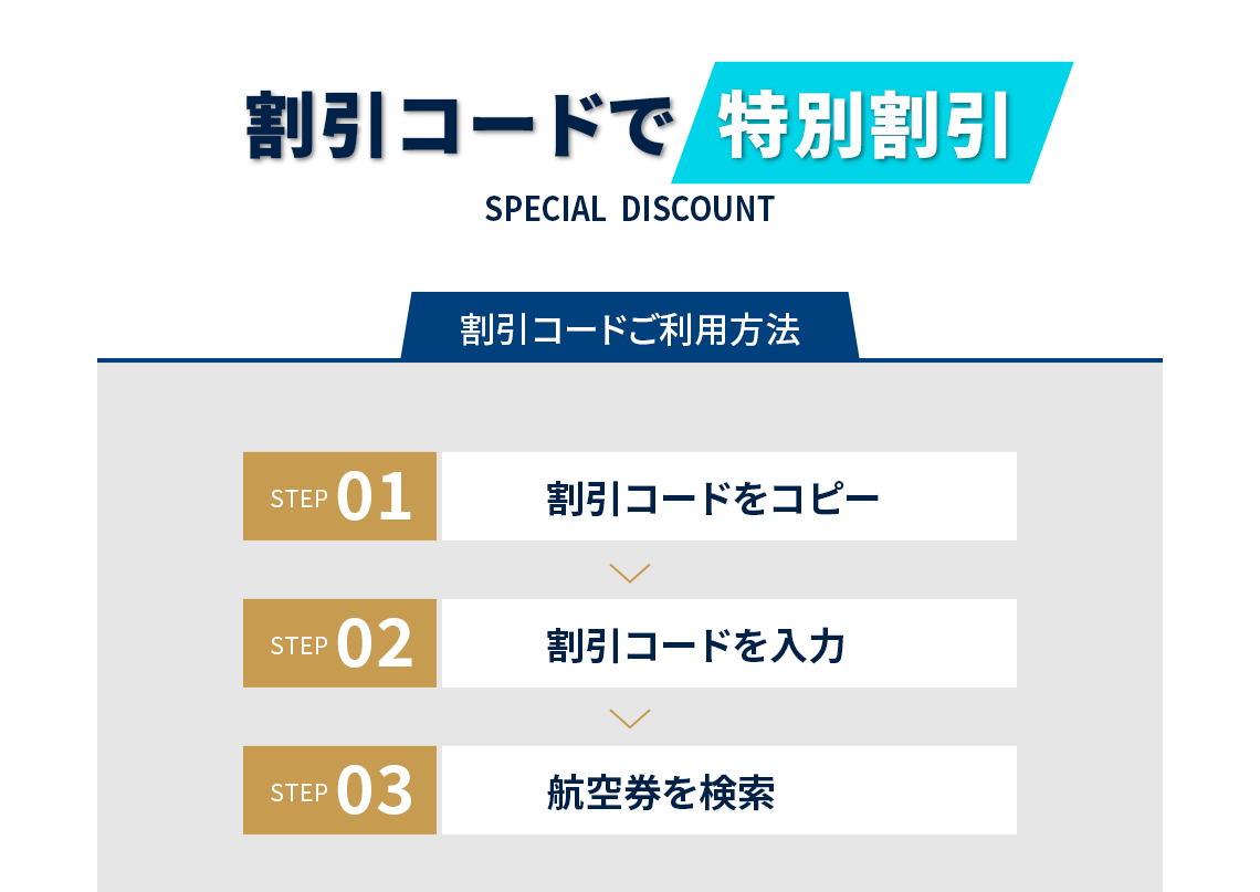 割引コードで  特別割引 SPECIAL  DISCOUNT